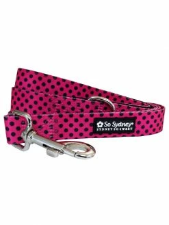 Sydney So Sweet Black & Hot Pink Polka Dots Designer Dog Leash