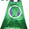 Sydney So Sweet Capes, Headbands, & Costume Accessories The Incredible Bulk Green Muscle Man Cape & Mask Set Costume For Adults