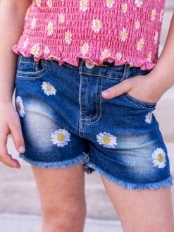 Sydney So Sweet Daisy Blossoms Blush Pink Smocked Denim Girls Shorts Outfit New Arrivals 11 Sydney So Sweet Daisy Blossoms Blush Pink Smocked Denim Girls Shorts Outfit New Arrivals