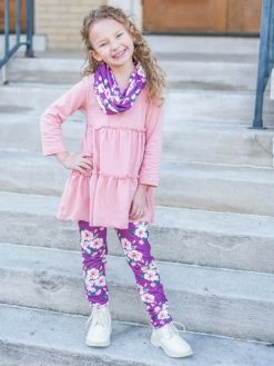 Sydney So Sweet Scarf Outfits Daisy Dreams Dusty Pink Rose Ruffle Girls Scarf Outfit