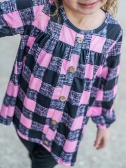 Sydney So Sweet 2 Piece Pants Outfits Pink & Black Buffalo Plaid Button Up Girls Leggings Outfit 7 Sydney So Sweet 2 Piece Pants Outfits Pink & Black Buffalo Plaid Button Up Girls Leggings Outfit