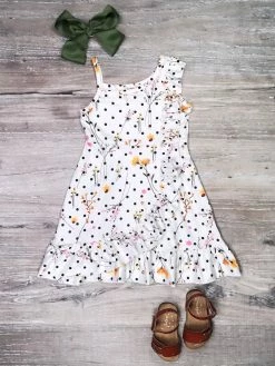 Sydney So Sweet Dresses & Skirt Sets Ivy Polka Dot Ruffle One Shoulder Girls Dress