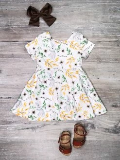 Sydney So Sweet Ivy Rabbit Short Sleeve Girls Skater Dress