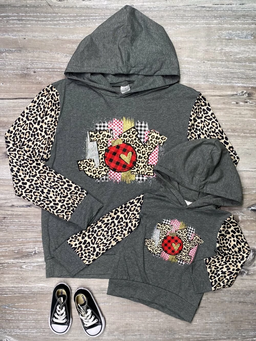 Sydney So Sweet Mom & Me Matching Mommy And Me - Season Of Joy Cheetah Gray Matching Hooded Sweatshirt 1 Sydney So Sweet Mom & Me Matching Mommy And Me - Season Of Joy Cheetah Gray Matching Hooded Sweatshirt
