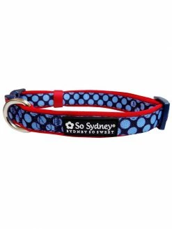 Sydney So Sweet Red & Blue Jumbo Polka Dots Cute Fashion Dog Collar Sweet Pup