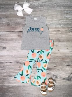 Sydney So Sweet Just Peachy Blue Tank & Bell Bottom Girls Outfit New Arrivals