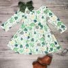 Sydney So Sweet Keepin' It Green Dino Days Girls Long Sleeve Skater Dress Dresses & Skirt Sets