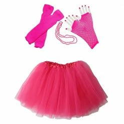 Sydney So Sweet Neon Hot Pink 80's Costume Tutu & Accessories For Kids