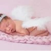 Sydney So Sweet Pink - Chunky Knit Infant Baby Layering Photo Prop Blanket Or Basket Stuffer