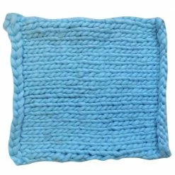 Sydney So Sweet Blue - Chunky Knit Infant Baby Layering Photo Prop Blanket Or Basket Stuffer