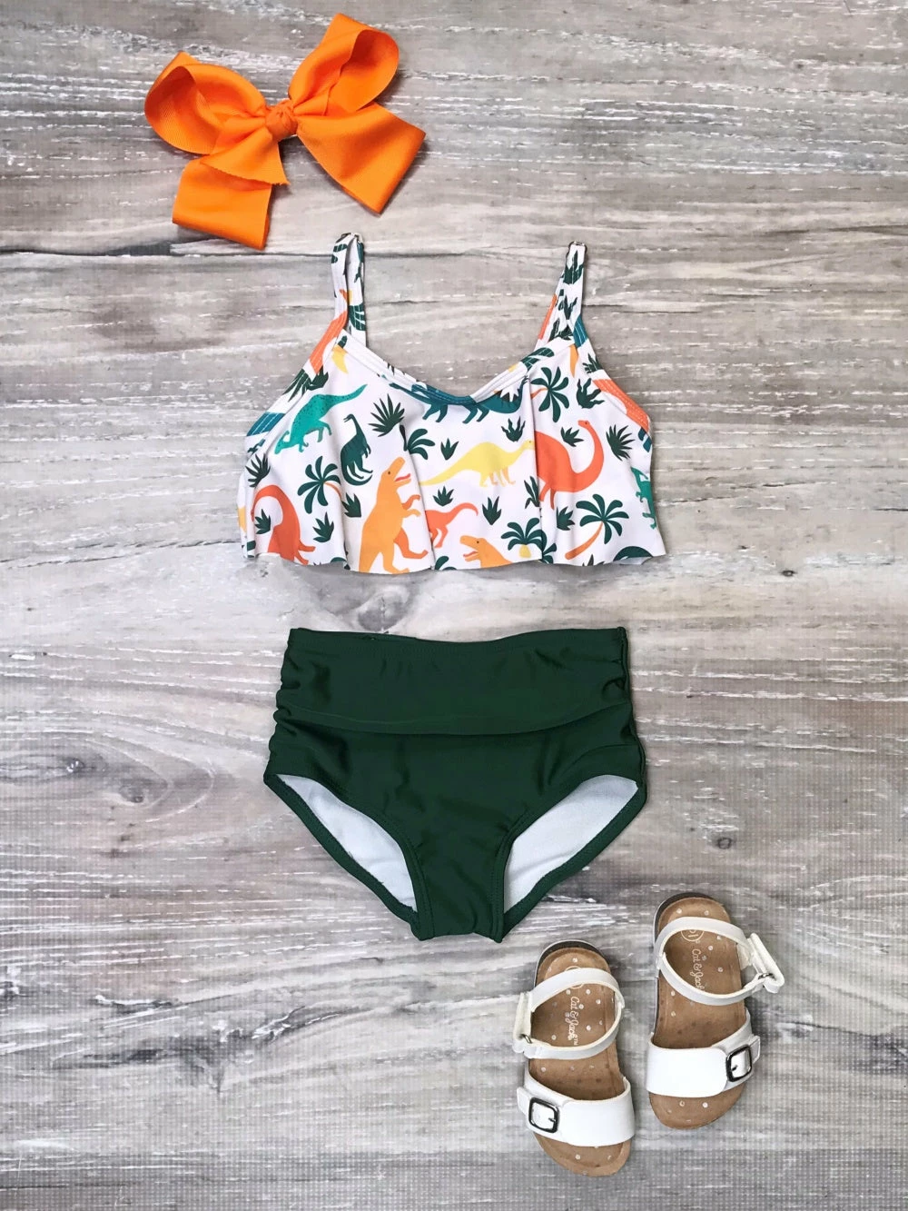 Sydney So Sweet Land Before Time Green Colorful Dinosaur Girls Swimsuit Bikini 1 Sydney So Sweet Land Before Time Green Colorful Dinosaur Girls Swimsuit Bikini