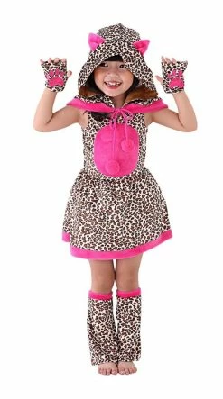 Sydney So Sweet Costumes For Kids Cheetah Costume, Hot Pink Hooded Halloween Dress Up For Girls & Toddler