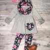 Sydney So Sweet Let Your Love Grow Heart Pink Floral Navy Girls Scarf Outfit