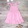 Sydney So Sweet Dresses & Skirt Sets Light Pink Smocked Tie Babydoll Girls Spring Summer Dress
