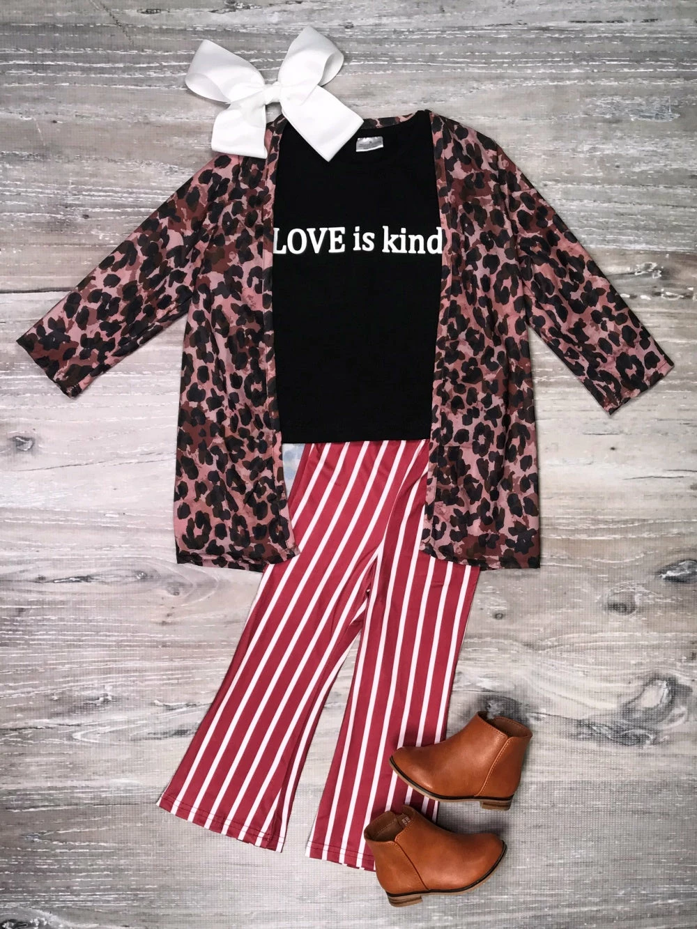 Sydney So Sweet Love Is Kind Cheetah Red Stripe Girls Three Piece Outfit 2 Piece Pants Outfits 2 Sydney So Sweet Love Is Kind Cheetah Red Stripe Girls Three Piece Outfit 2 Piece Pants Outfits