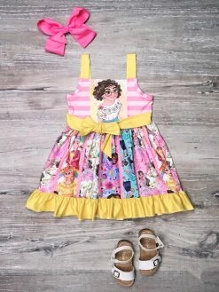 Sydney So Sweet Dresses & Skirt Sets Magic Gifted Family Pink & Yellow Girls Princess Twirl Dress