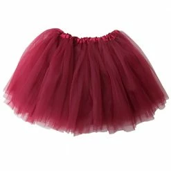 Sydney So Sweet Burgundy Or Maroon Tutu Skirt - Kids Size 3-Layer Tulle Basic Ballet Dance Costume Tutus For Girls Valentine's Day
