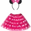Sydney So Sweet Adult Minnie Mouse Costume - Hot Pink Polka Dot Tutu Skirt & Headband Set For Adult Or Plus Size