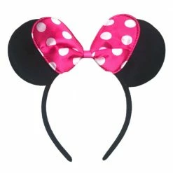 Sydney So Sweet Hot Pink Polka Dot Mouse Girls Headband Ears, Kid Or Adult Costume Accessories