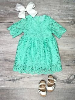 Sydney So Sweet Mint Green Lace Short Sleeve Girls Special Occasion Fancy Dress New Arrivals