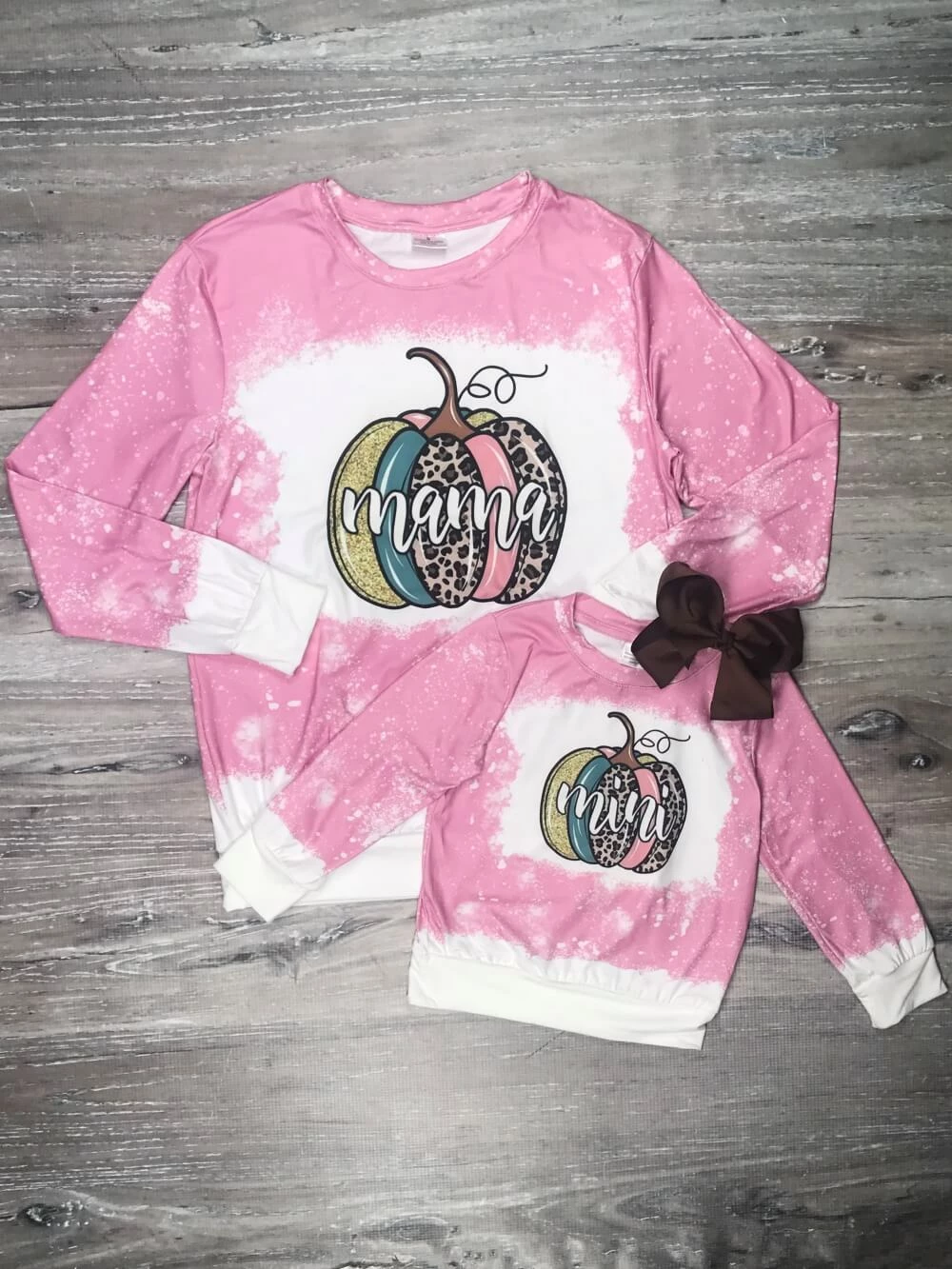 Sydney So Sweet Mommy And Me - Blush Pink Pumpkin Acid Wash Cheetah Fall Matching Top Mom & Me Matching 1 Sydney So Sweet Mommy And Me - Blush Pink Pumpkin Acid Wash Cheetah Fall Matching Top Mom & Me Matching