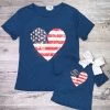 Sydney So Sweet Mommy And Me - American Flag Heart Blue Matching Patriotic Tops New Arrivals