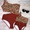 Sydney So Sweet Mommy & Me & Family Swim Mommy And Me Swimsuits - Wild One Brown Cheetah Cutout Matching One Piece