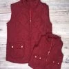 Sydney So Sweet Mommy And Me - Burgundy Quilted Puffer Matching Vest Mom & Me Matching