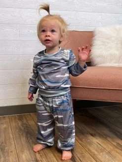 Sydney So Sweet Mom & Me Matching Mommy And Me - Green Camo Stripe Matching Loungewear Set