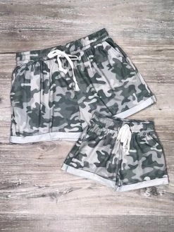 Sydney So Sweet Mommy And Me - Camo Cuffed Drawstring Matching Shorts Shorts & Capri Outfits