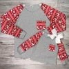 Sydney So Sweet Mommy And Me - Cozy Red Fair Isle Gray Thermal Knit Matching Tops