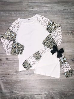 Sydney So Sweet Mommy And Me - Cream Cheetah Color Block Matching Top