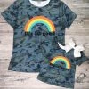 Sydney So Sweet Mommy And Me - It's All Good Rainbow Camo Graphic Matching T-shirt Mom & Me Matching