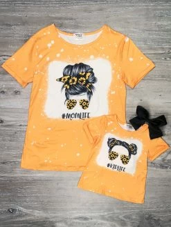Sydney So Sweet Mom & Me Matching Mommy And Me - Kid Mom Life Acid Wash Yellow Sunflower Matching Tops