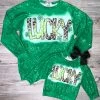 Sydney So Sweet Mommy And Me - Lucky Leopard Green Acid Wash Matching St. Patrick's Day Tops