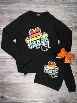 Sydney So Sweet Mommy And Me - Lucky Rainbow Shamrock Matching St. Patrick's Day Tops