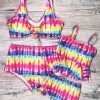 Sydney So Sweet Mommy & Me & Family Swim Mommy And Me - Rainbow Dip Dye High Waisted Matching Bikini