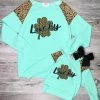 Sydney So Sweet Mom & Me Matching Mommy And Me - Sassy Cheetah Lucky Shamrock Mint Matching Tops