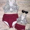 Sydney So Sweet Mommy And Me Swimsuit - Speckled Burgundy Cutout High Waisted Bikini Mommy & Me & Family Swim