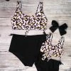 Sydney So Sweet Mommy & Me & Family Swim Mommy And Me Swimsuits - Cheetah Girl Pink Matching High Waisted Two Piece Bikini