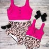 Sydney So Sweet Mommy & Me & Family Swim Mommy And Me Swimsuits - Hot Pink Cheetah High Waisted Two Piece Bikini
