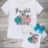 Sydney So Sweet Mom & Me Matching Mommy And Me - Colorful Pumpkin Thankful Mama Mini Gray Matching T-Shirt