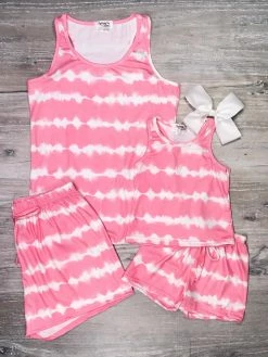 Sydney So Sweet New Arrivals Mommy And Me - Hot Pink Dip Dye Matching Lounge Sets