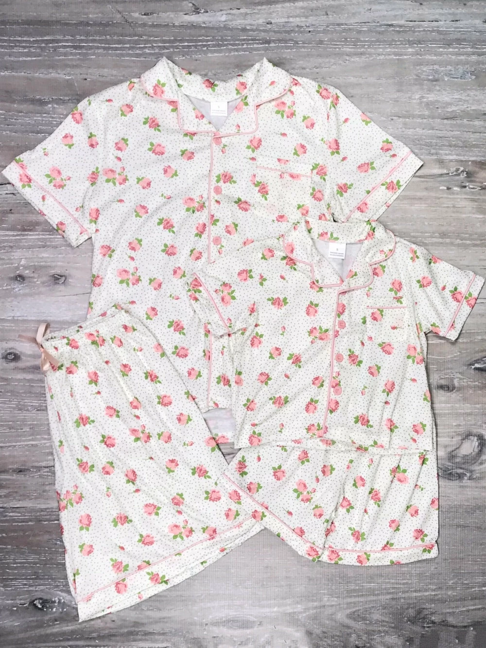 Sydney So Sweet New Arrivals Mommy And Me - Pink Rose Floral Button Up Matching Pajamas 1 Sydney So Sweet New Arrivals Mommy And Me - Pink Rose Floral Button Up Matching Pajamas