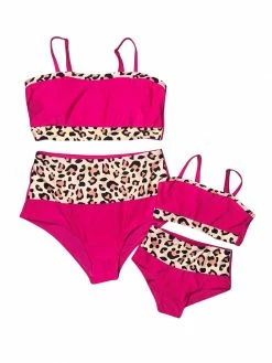 Sydney So Sweet Mommy And Me Swimsuit - Fuchsia Cheetah High Waisted Matching Bikini New Arrivals