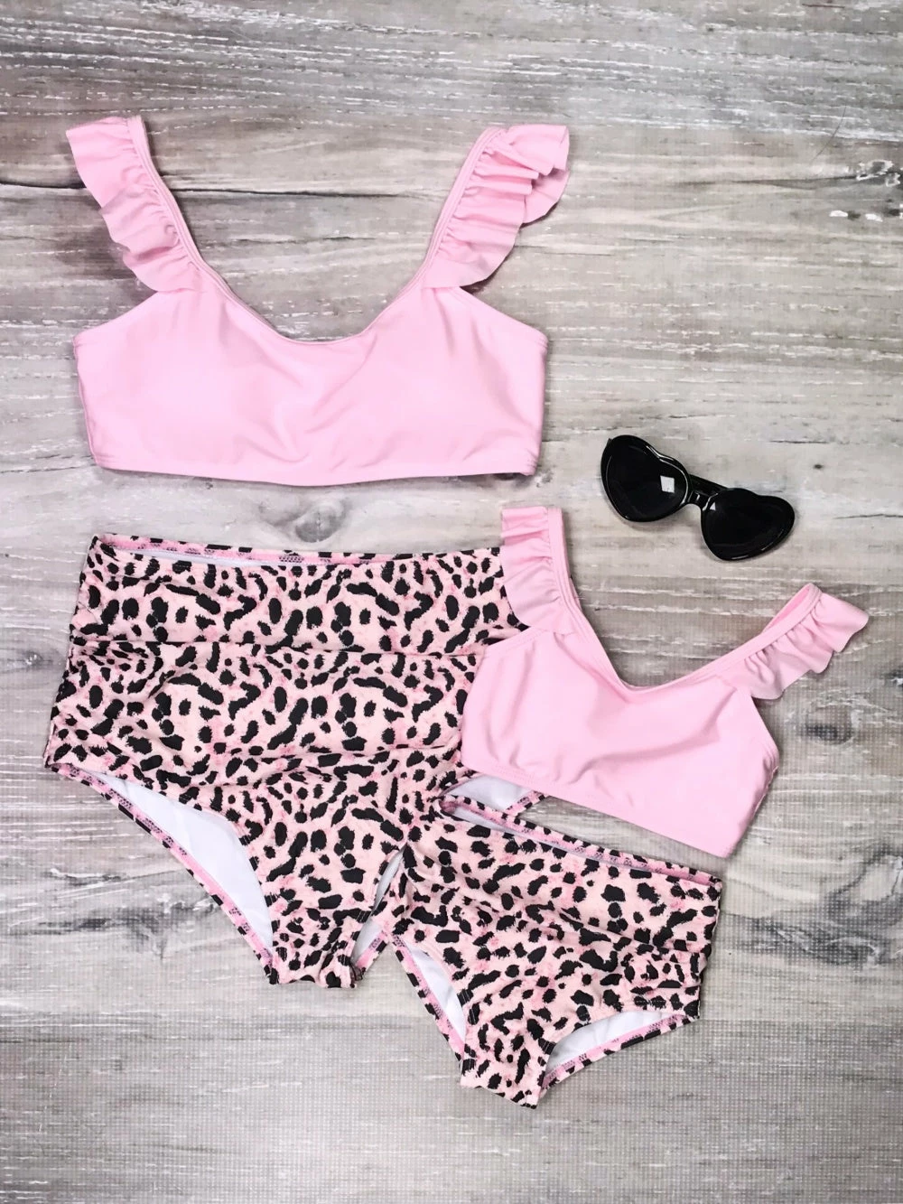Sydney So Sweet Mommy And Me Swimsuits - Blush Pink Leopard Matching Two Piece Bikini 1 Sydney So Sweet Mommy And Me Swimsuits - Blush Pink Leopard Matching Two Piece Bikini