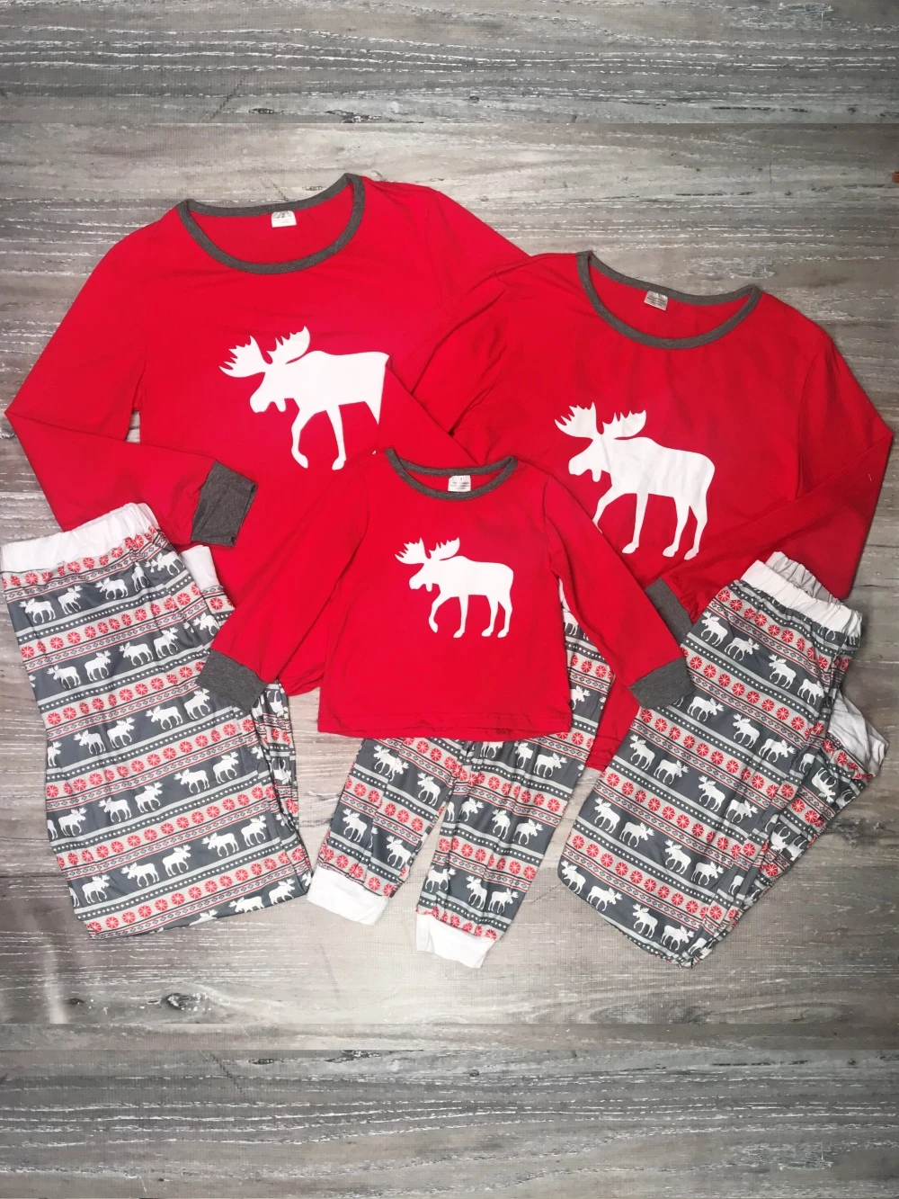 Sydney So Sweet Moose Fair Isle Plaid Red Winter Matching Family Pajamas Mom & Me Matching 1 Sydney So Sweet Moose Fair Isle Plaid Red Winter Matching Family Pajamas Mom & Me Matching