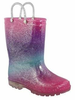 Footwear Sydney So Sweet Premium Exclusive Glitter Rainbow Girls Rain Boots