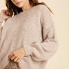Sydney So Sweet On Wednesday, We Wear Pink Multicolor Knitted Round Neck Pullover Style Women's Sweater Mauve