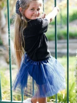 Sydney So Sweet Patriotic Navy Blue Tutu Skirt - Kids Size 3-Layer Tulle Basic Ballet Dance Costume Tutus For Girls